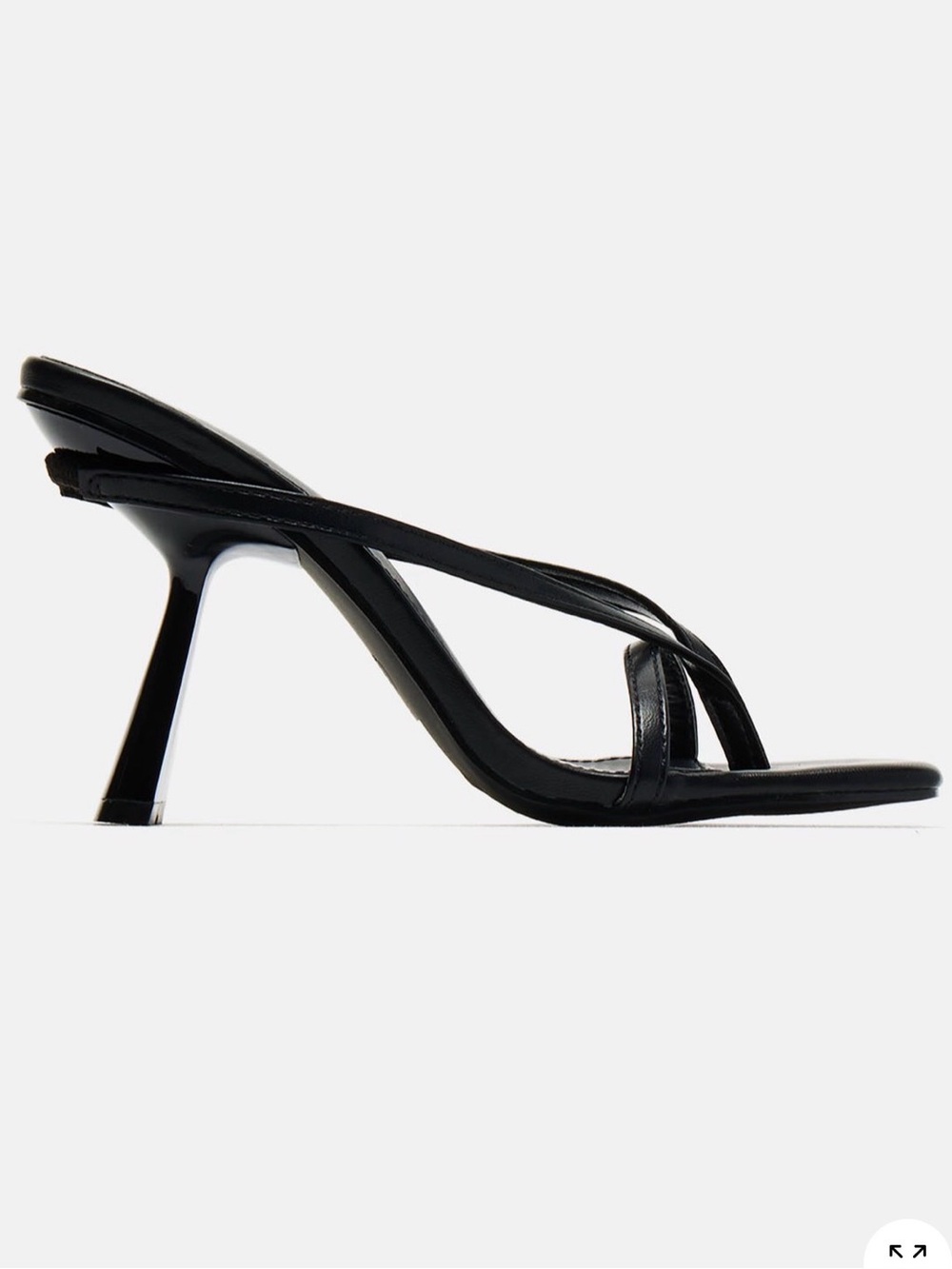 Black Slip-On Strappy Mule